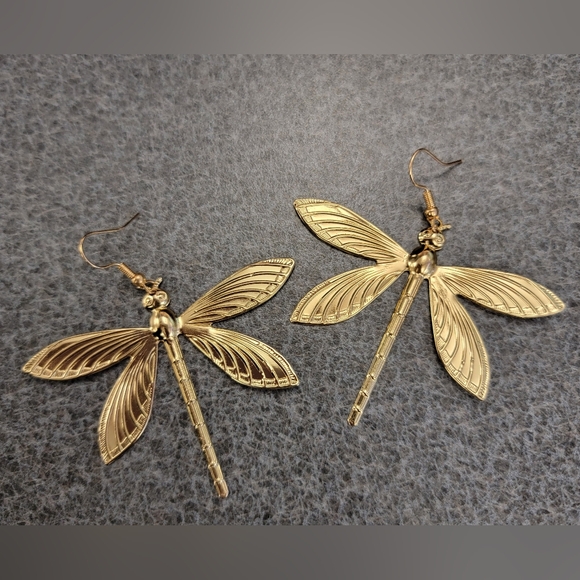 Fashion Jewelry Jewelry - Gold Dragonfly Earrings